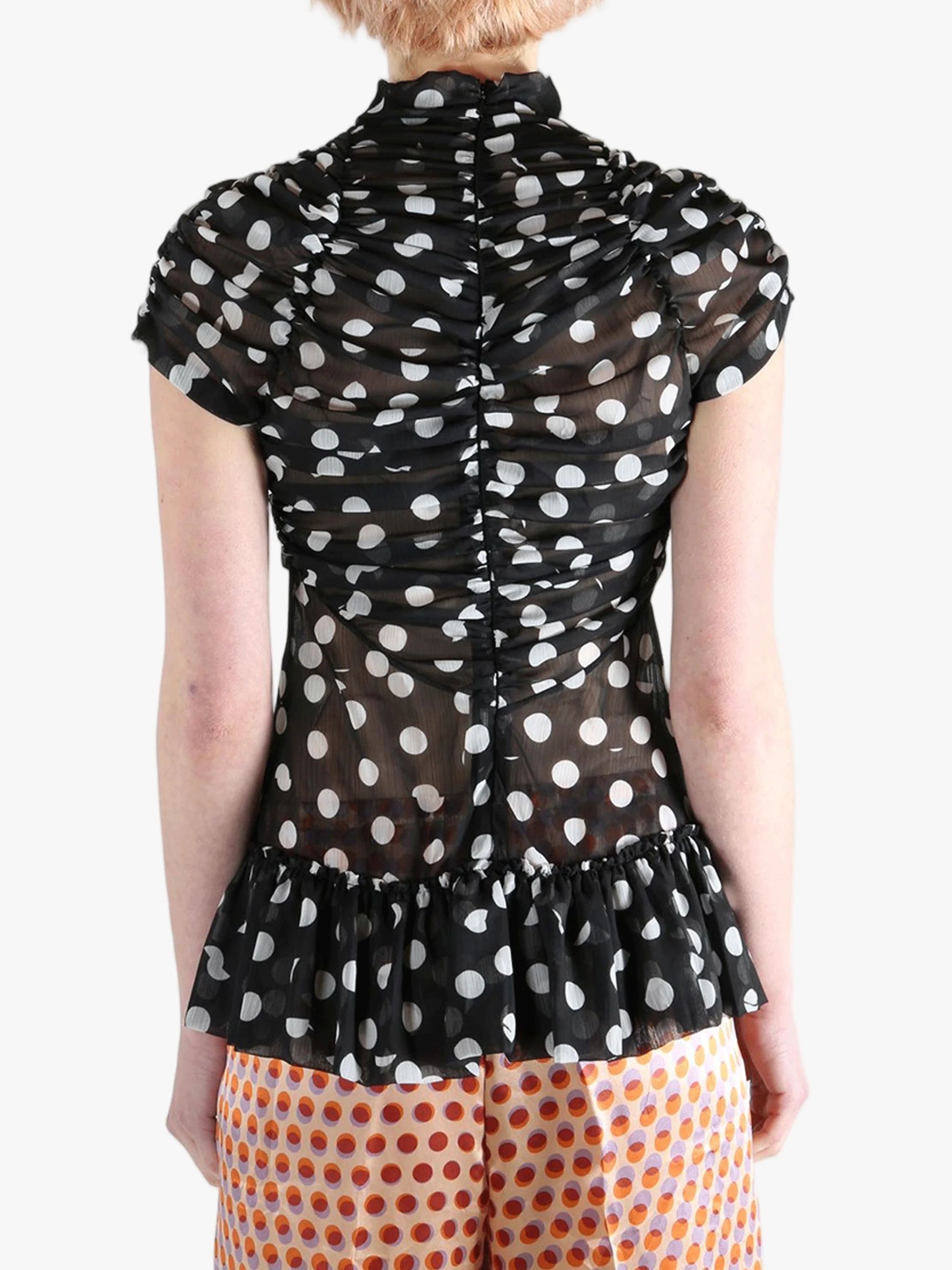 DRIES VAN NOTEN - Women Cut Polka Dot Print Shirt - Image 3