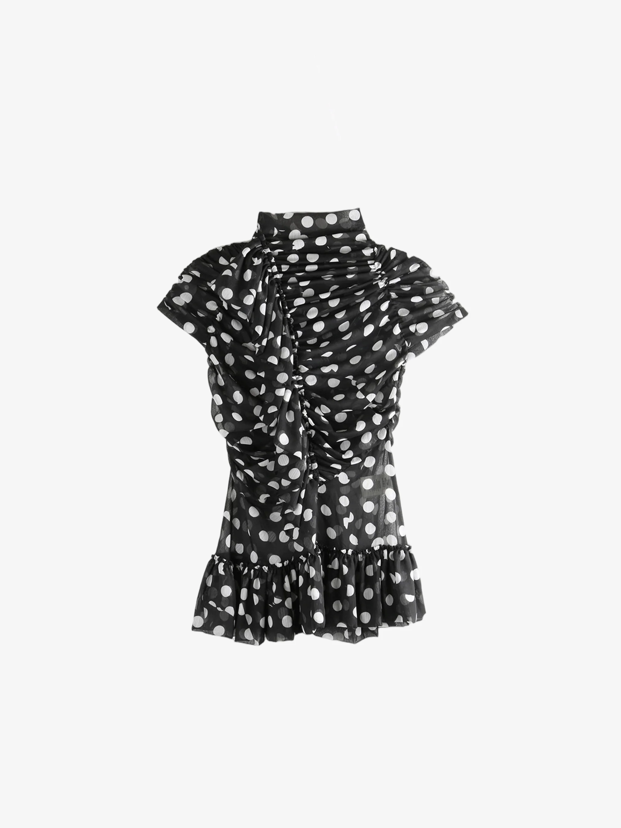 DRIES VAN NOTEN - Women Cut Polka Dot Print Shirt - Image 5