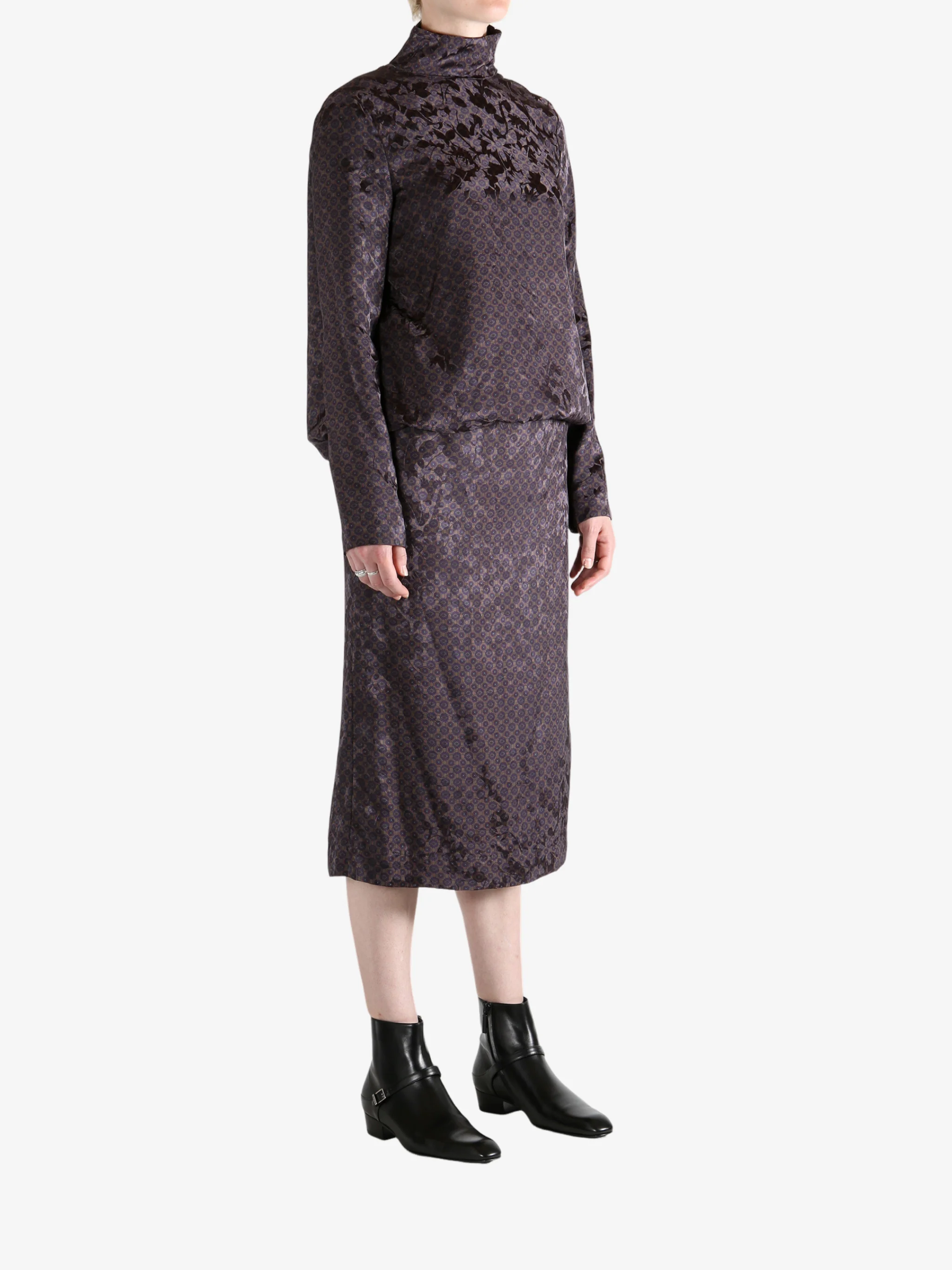 DRIES VAN NOTEN - Women Graphic Print Silk Blend Short Dress - Image 2
