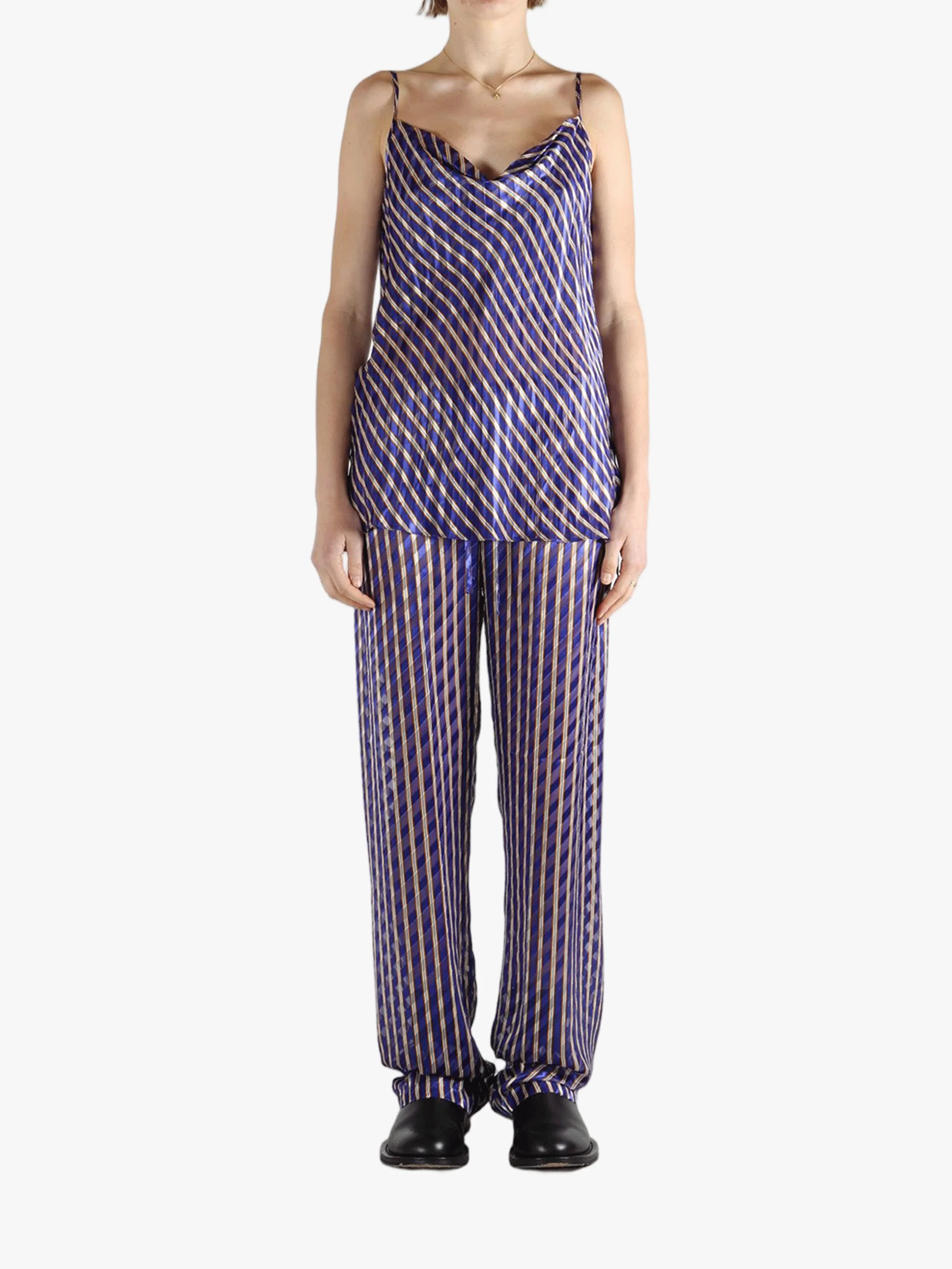 DRIES VAN NOTEN - Women Devouré Diagonal Stripe Chai Shirt - Image 4
