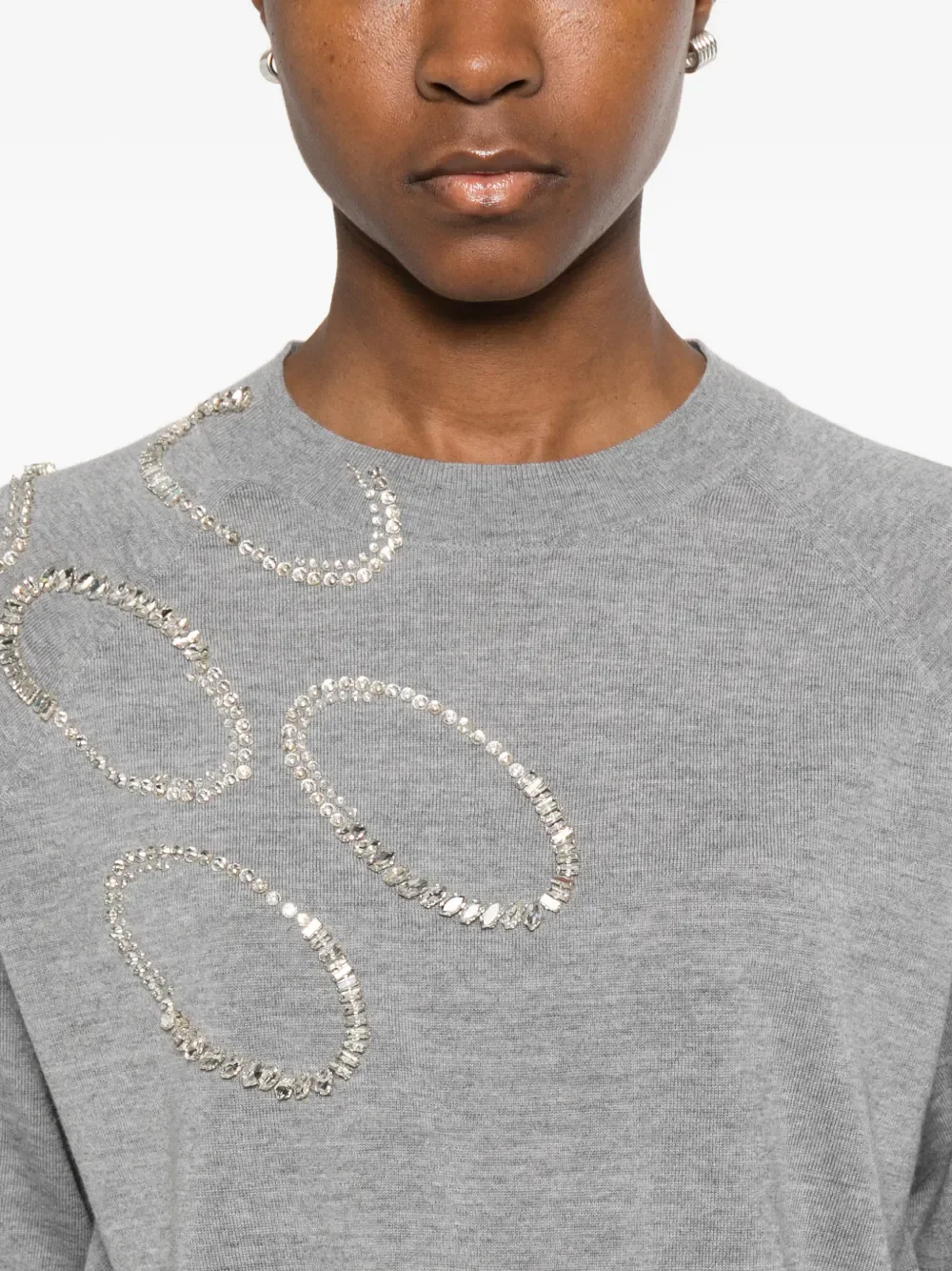 DRIES VAN NOTEN - Women Embellished Merino Wool Sweater - Image 4