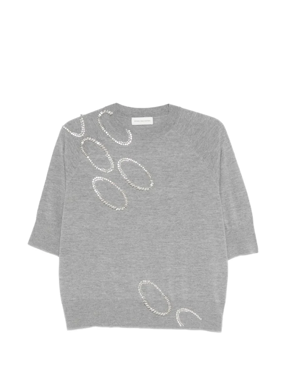 DRIES VAN NOTEN - Women Embellished Merino Wool Sweater - Image 5