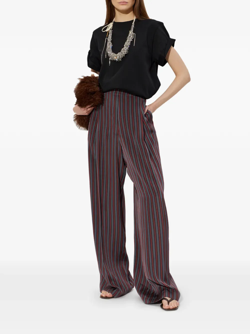 DRIES VAN NOTEN - Women Fluid Striped Pants