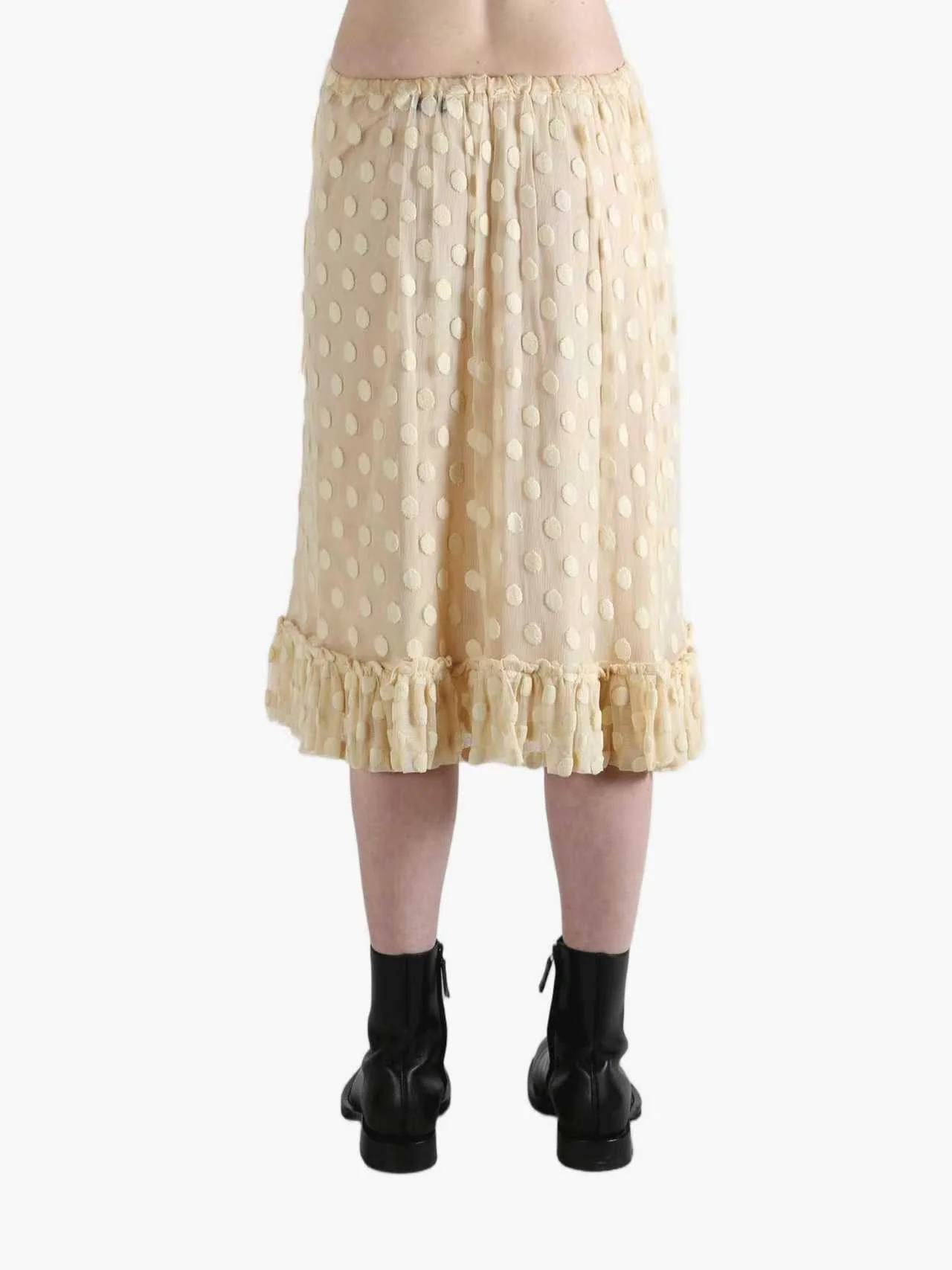 DRIES VAN NOTEN - Women Large Polka Dot Mesh Skirt - Image 3