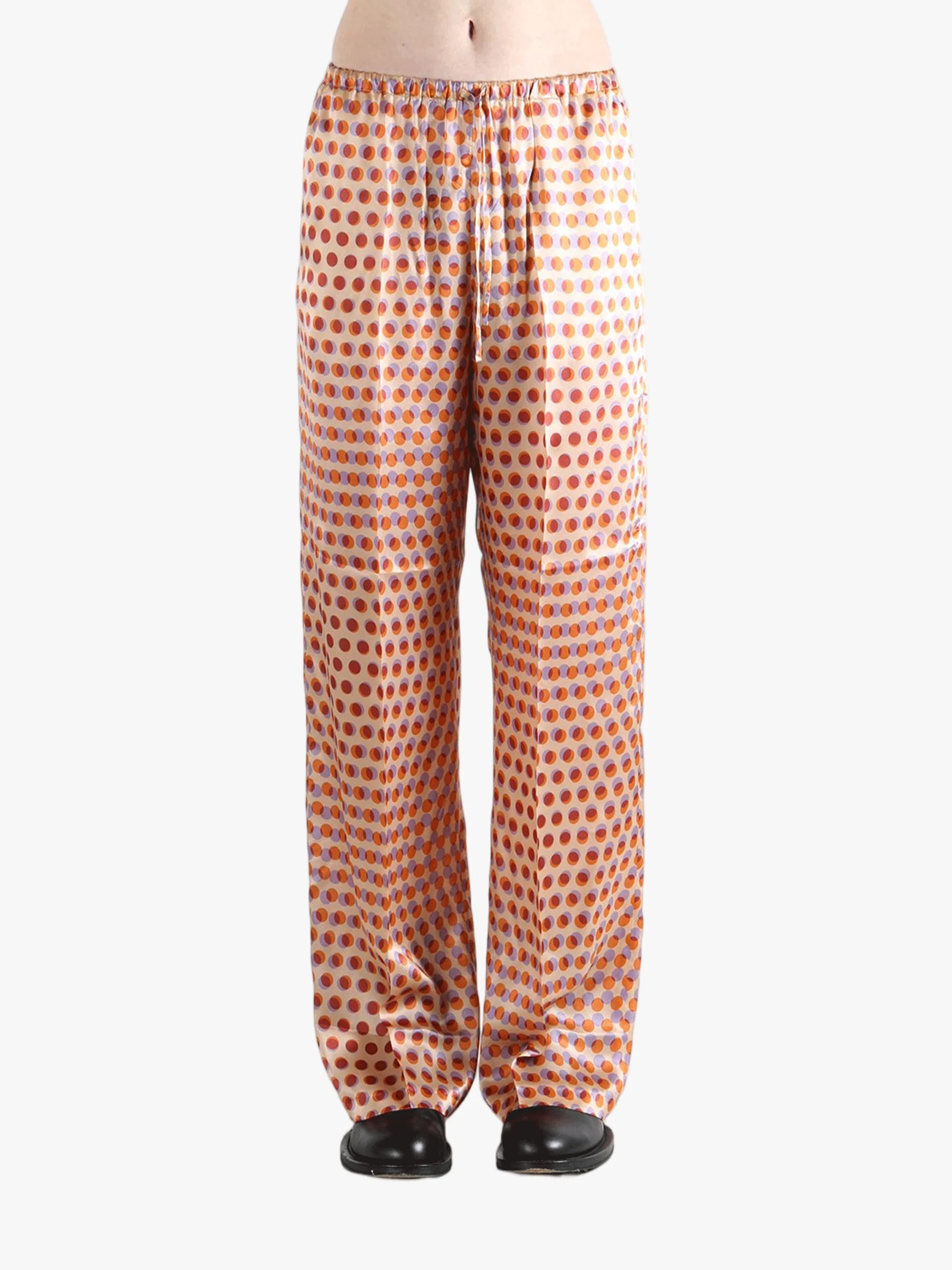 DRIES VAN NOTEN - Women Optical Layered Polka Dot Print Pants