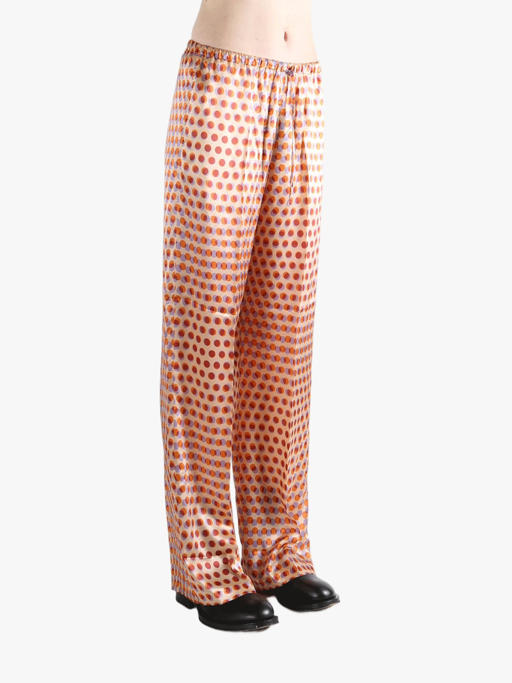 DRIES VAN NOTEN - Women Optical Layered Polka Dot Print Pants - Image 2