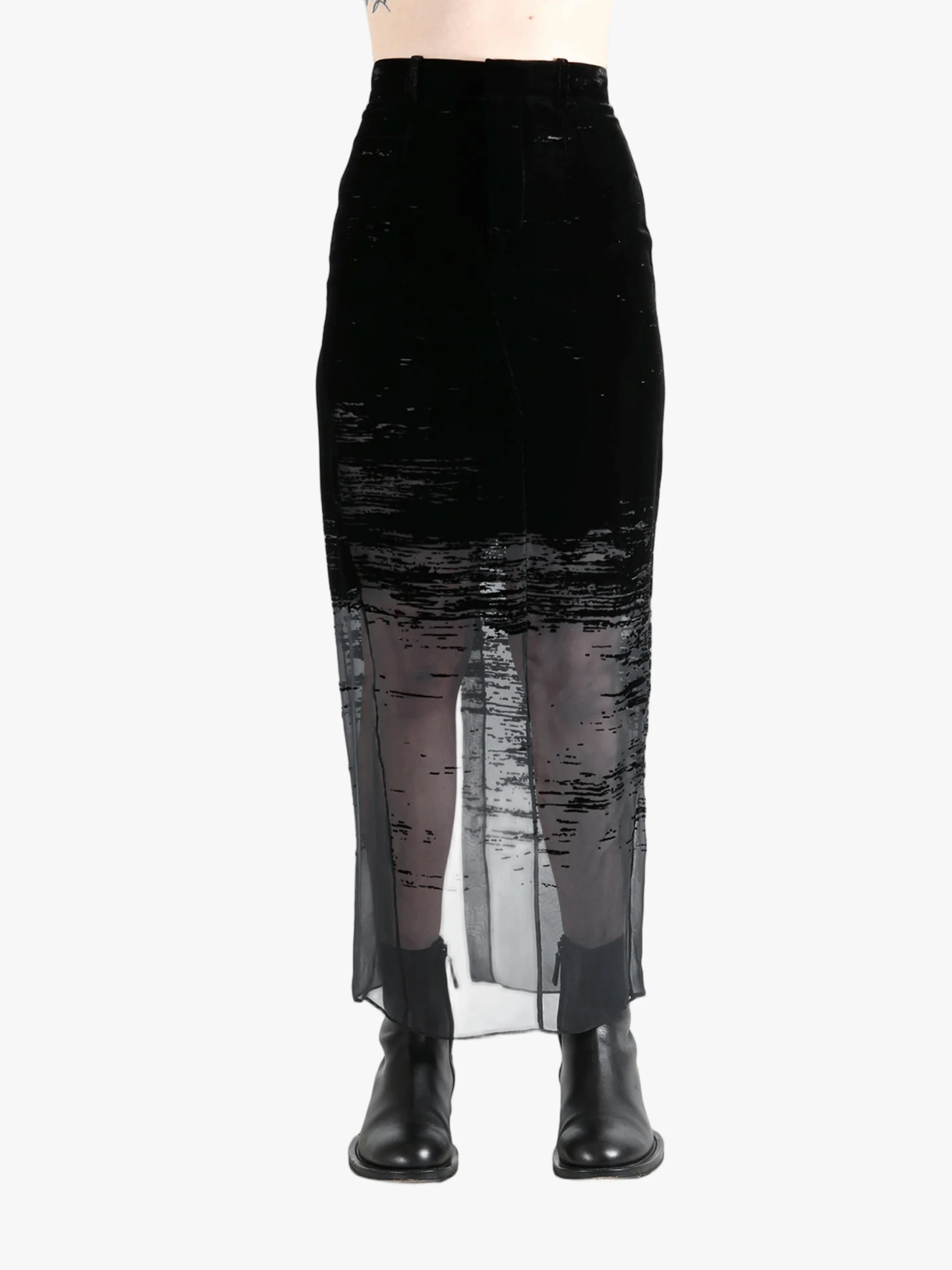 GRACE LING - Women Glitch Tailored Maxi Skirt