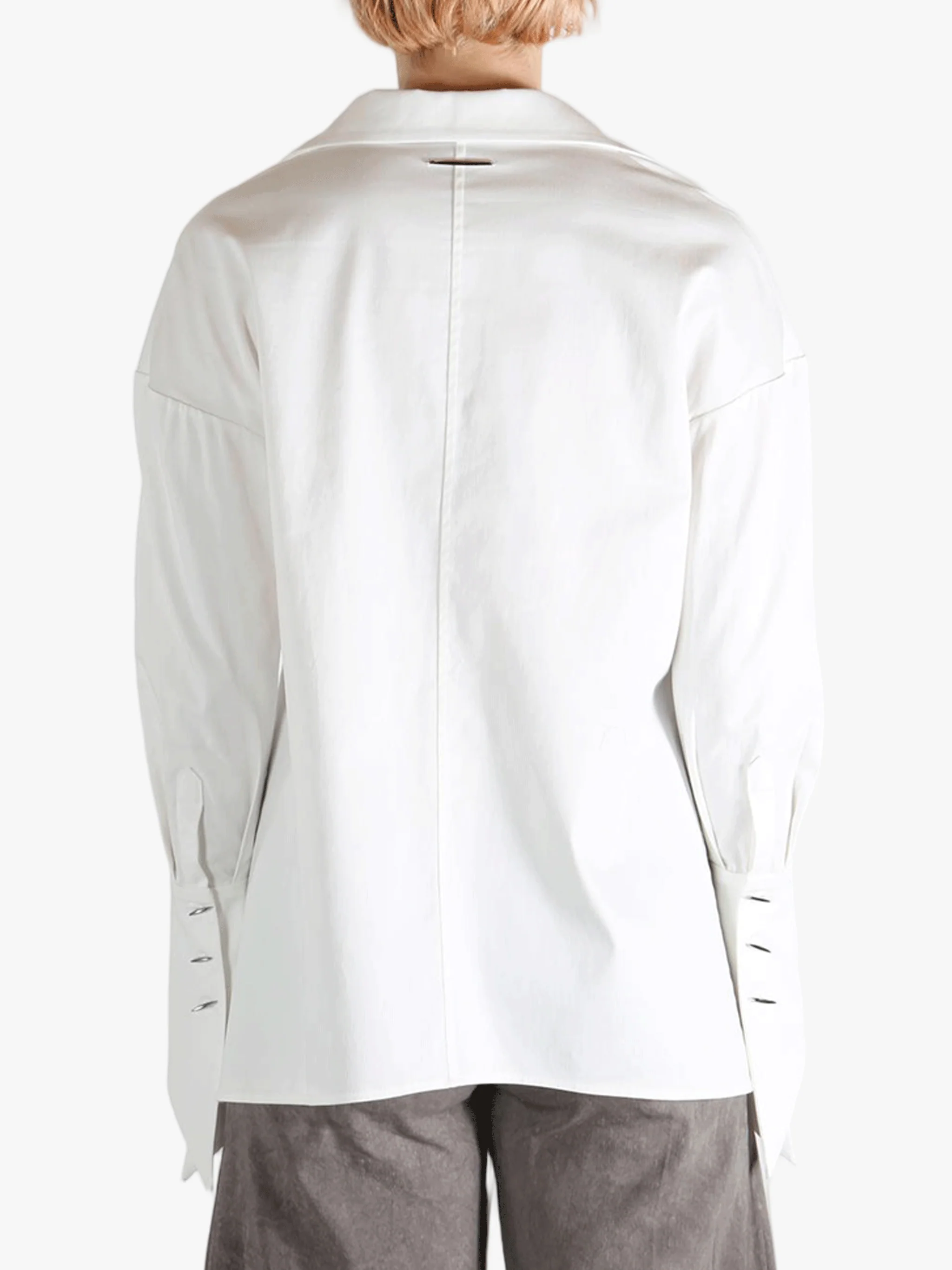 GRACE LING - Women Stitches Oversized Wrap Shirt - Image 3
