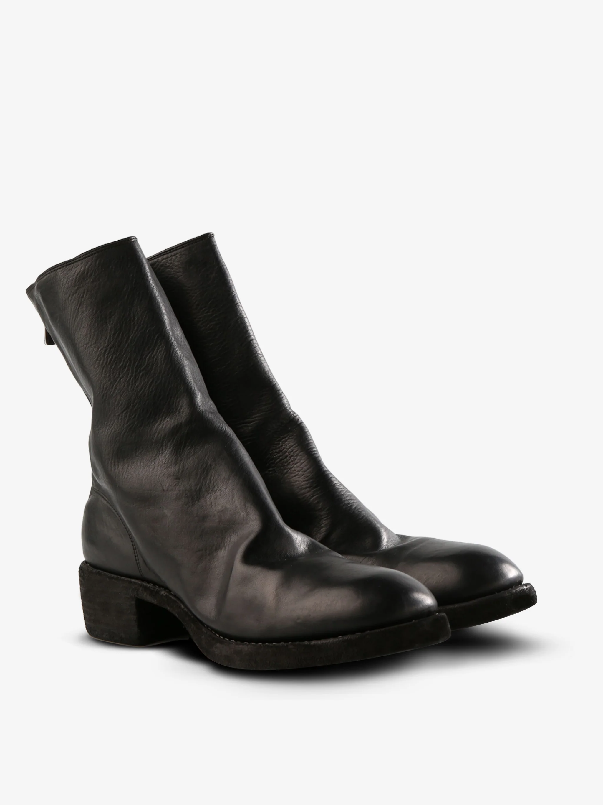 GUIDI - Men Thick Sole Leather Back Zip Mid Boots - Image 2