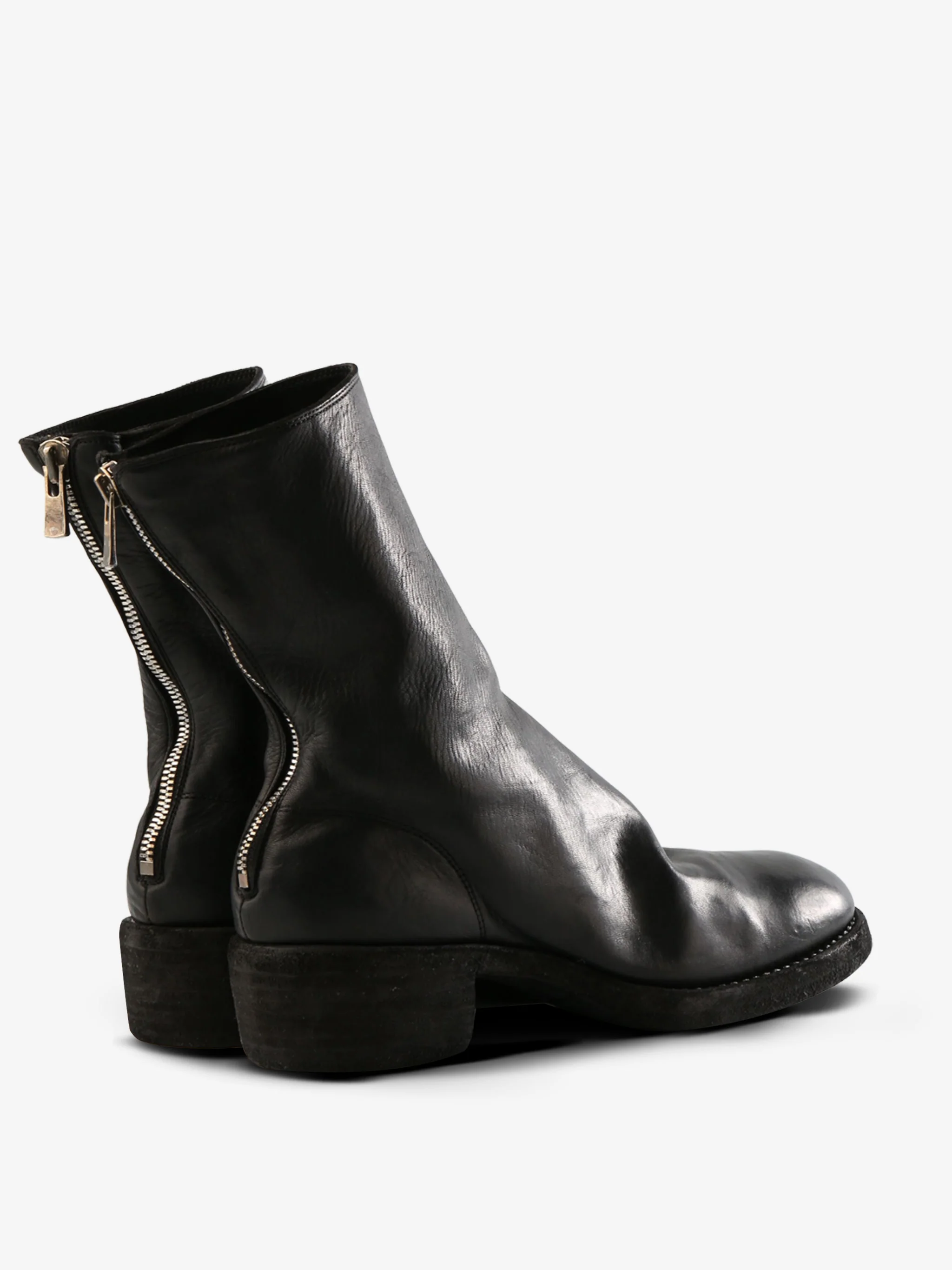 GUIDI - Men Thick Sole Leather Back Zip Mid Boots - Image 3