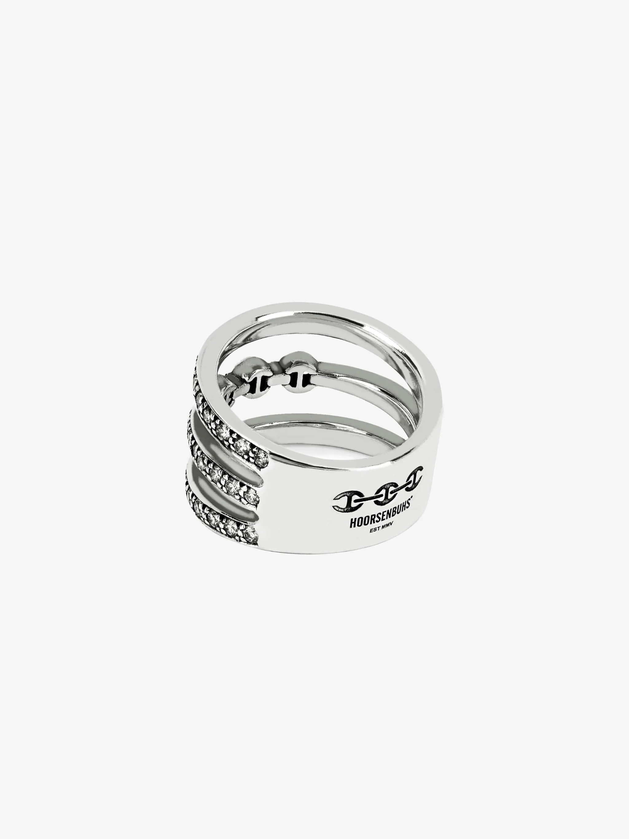 HOORSENBUHS - Asset Triple Band With Diamonds - Image 2