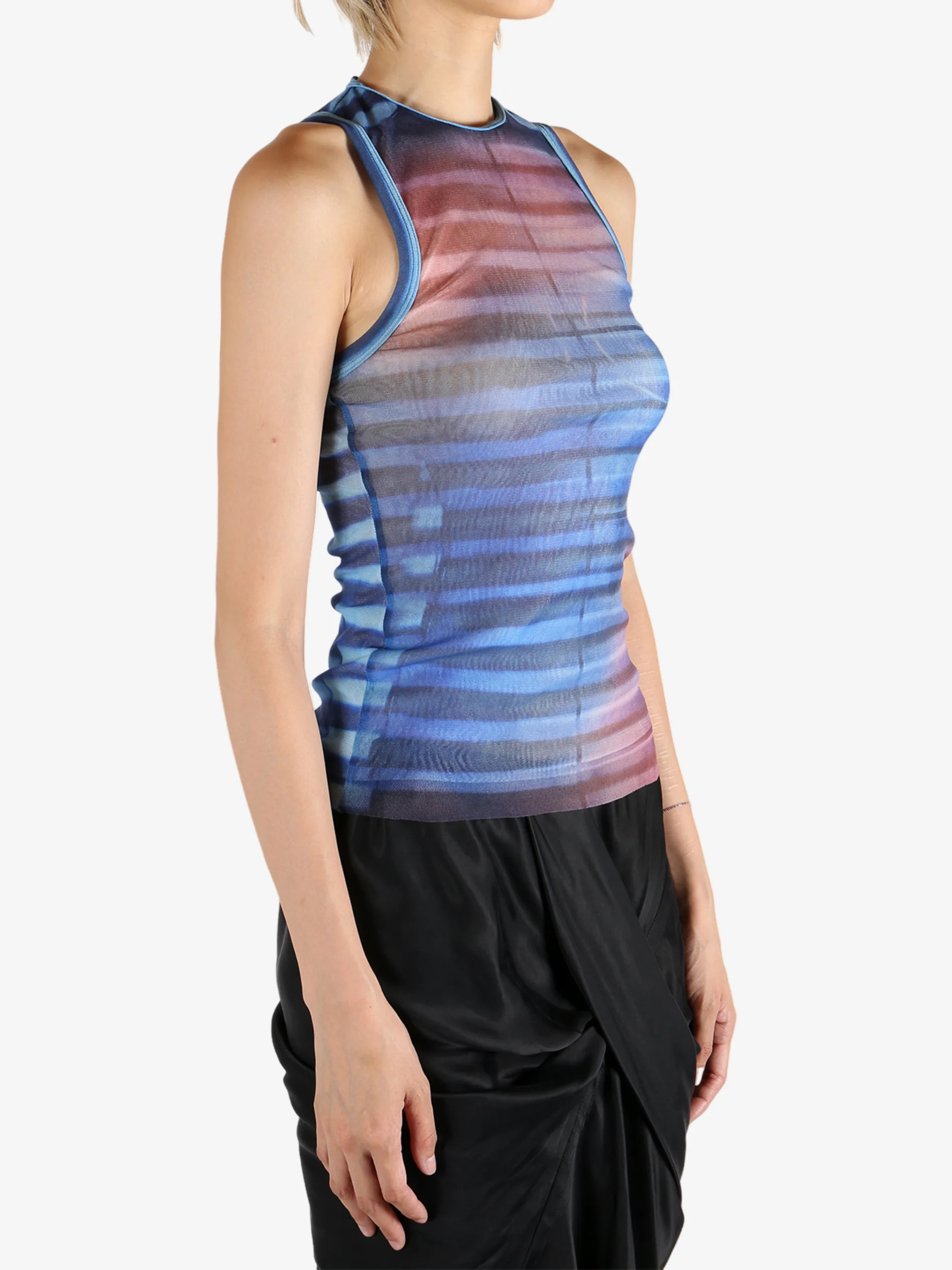 JEAN PAUL GAULTIER - Women Mesh Printed "Air" Tank Top - Image 2