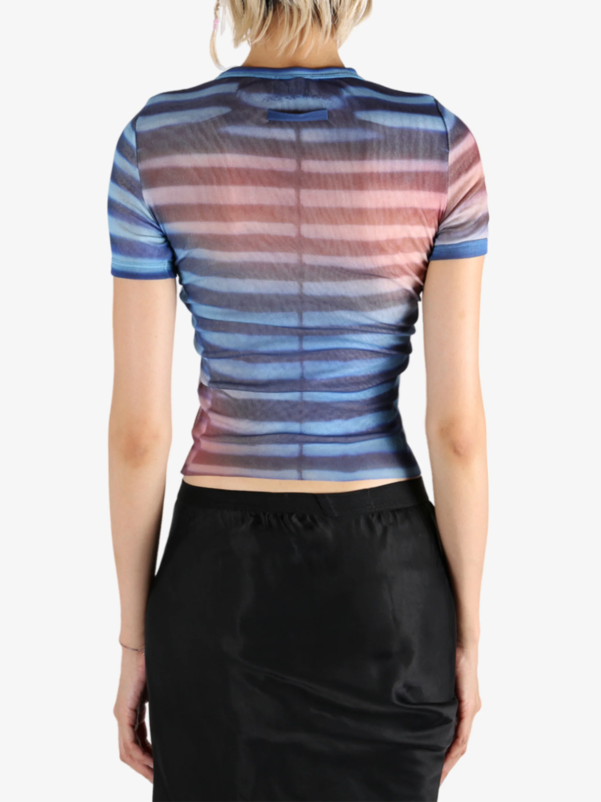 JEAN PAUL GAULTIER - Women Mesh Printed "Air" Tee - Image 3