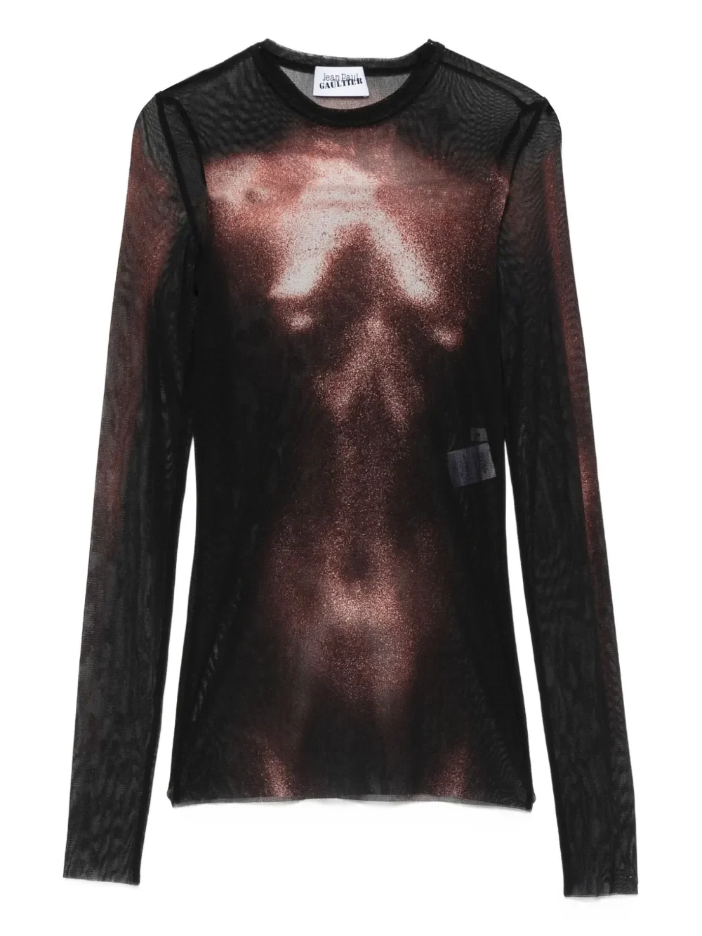 JEAN PAUL GAULTIER - Women Mesh L.S. "Body Dust" Crew Neck Top - Image 5