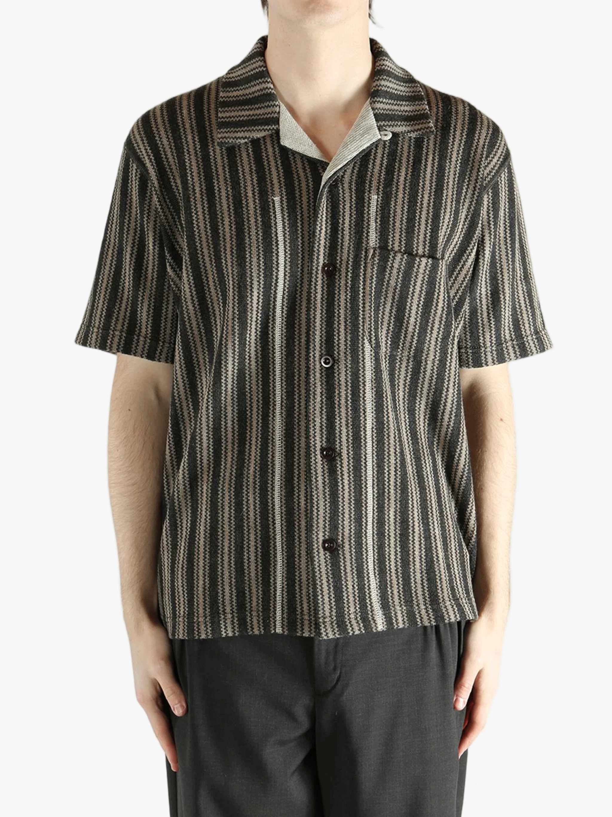 JUNYA WATANABE - Men Striped Button Sweatshirt