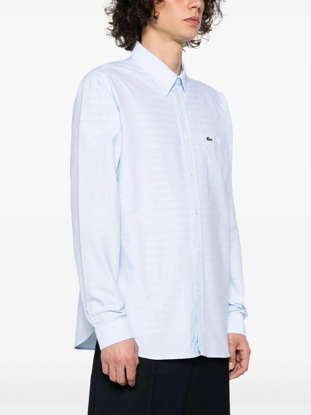 LACOSTE - Men Long Sleeved Regular Fit Oxford Shirt - Image 2