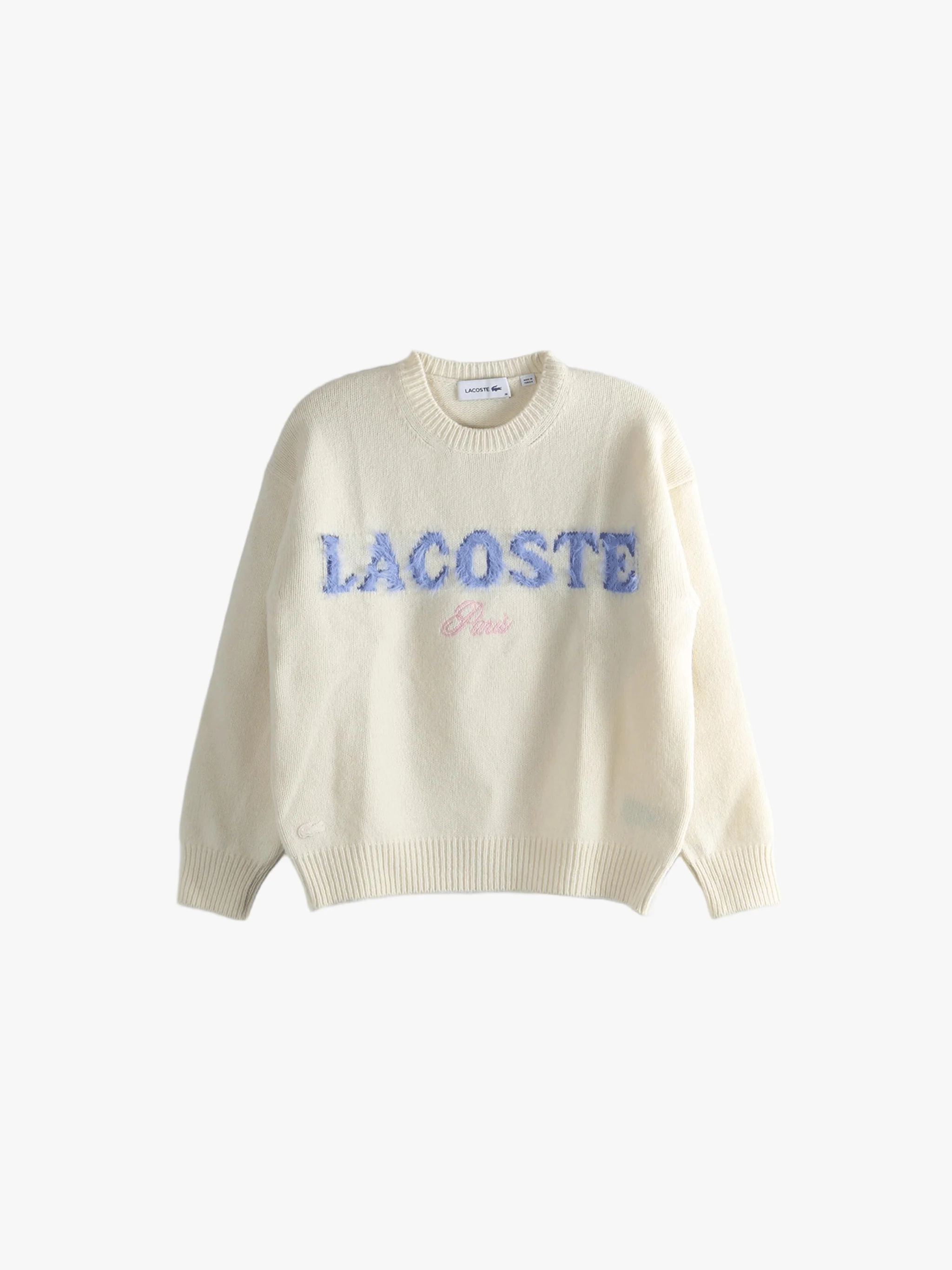 LACOSTE - Women Intarsia Branded Wool Sweater