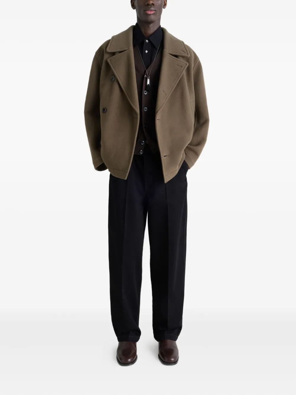 LEMAIRE - Men Boxy Peacoat Jacket