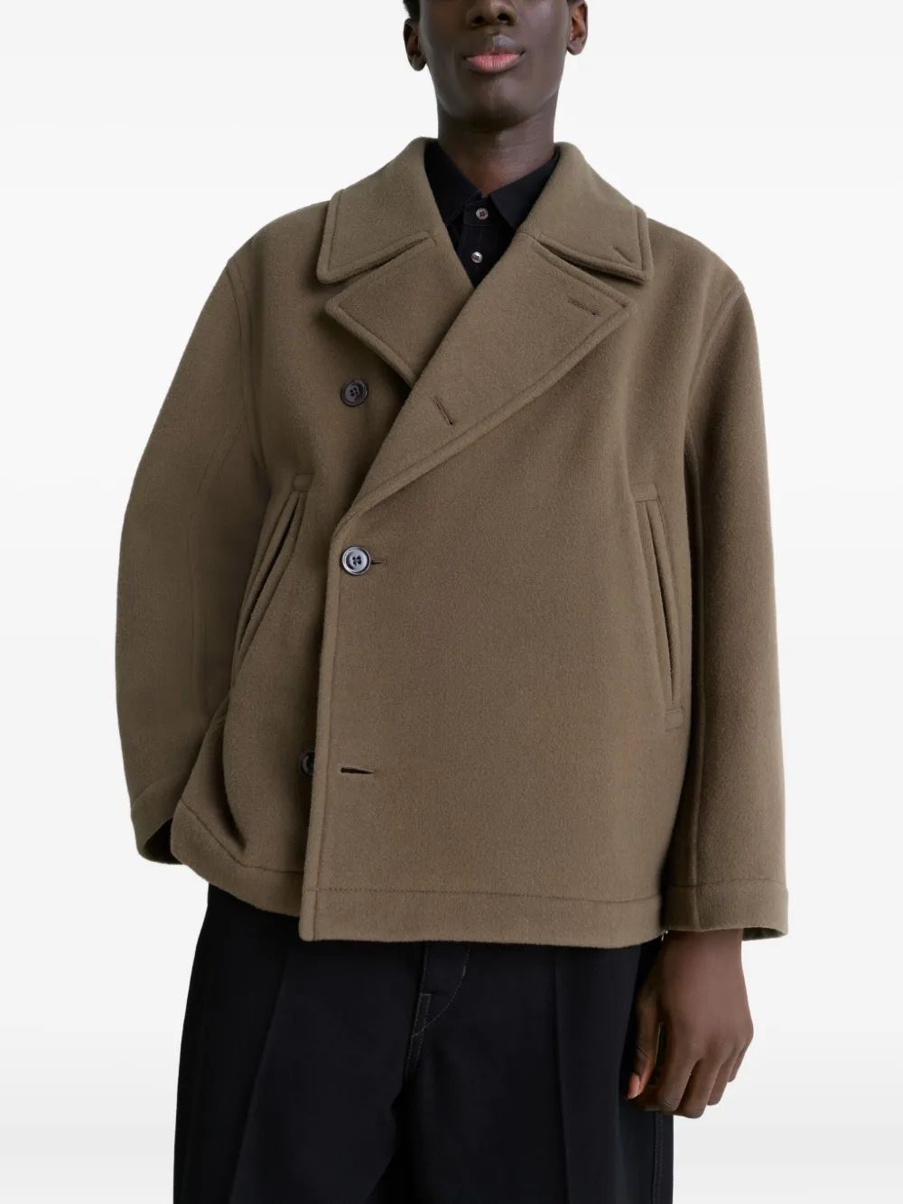 LEMAIRE - Men Boxy Peacoat Jacket - Image 2