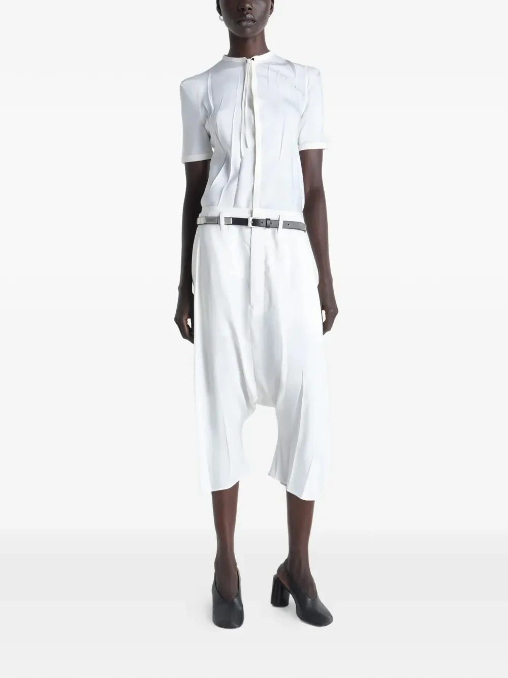 LEMAIRE - Women Creased Dropped Crotch Bermudas - Image 4