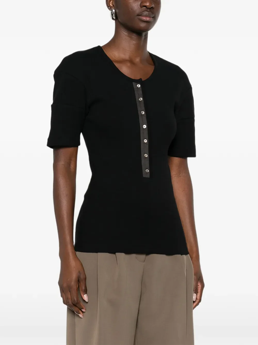 LEMAIRE - Women Fitted Henley Shirt - Image 2