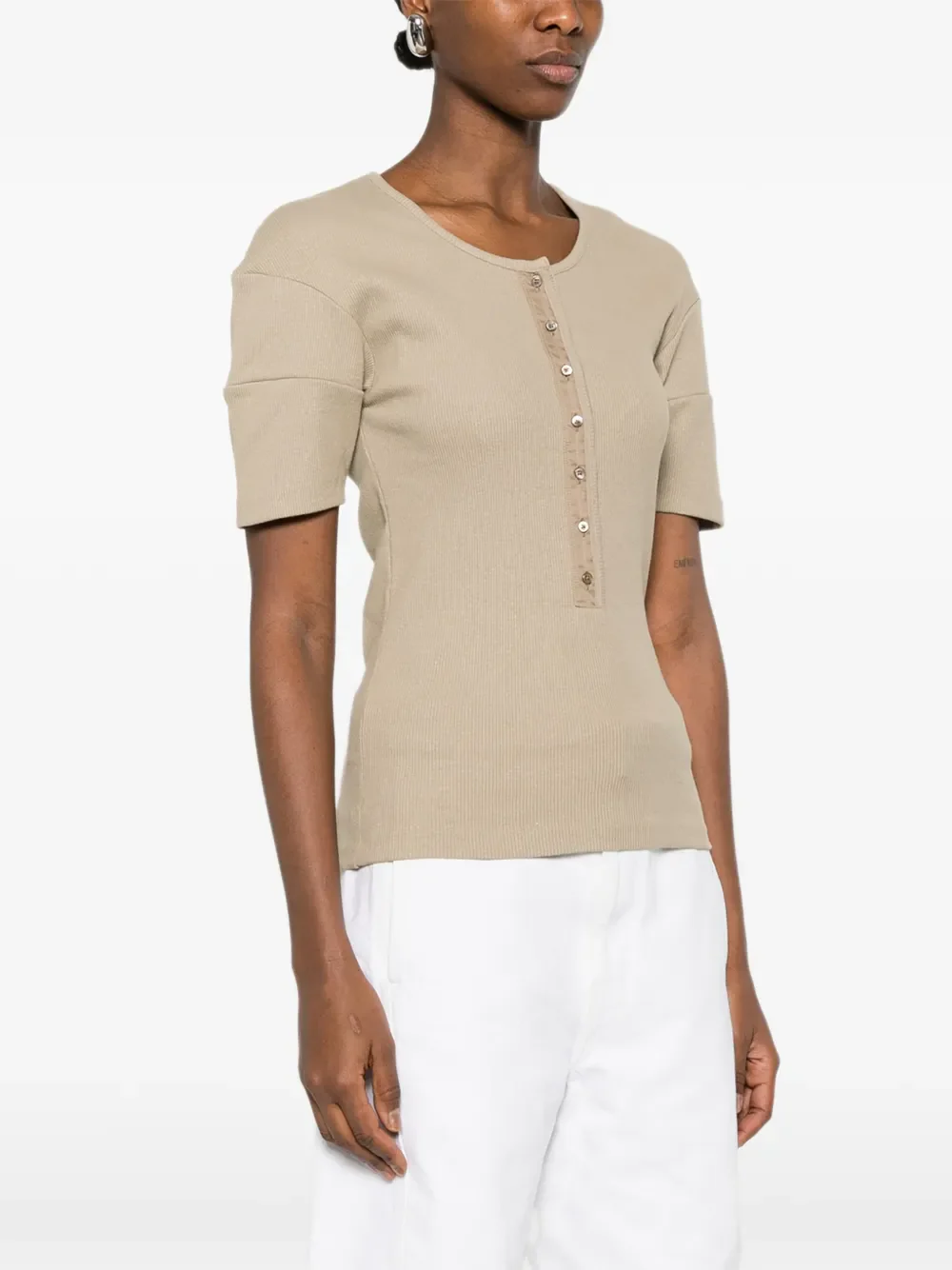 LEMAIRE - Women Fitted Henley Shirt - Image 2