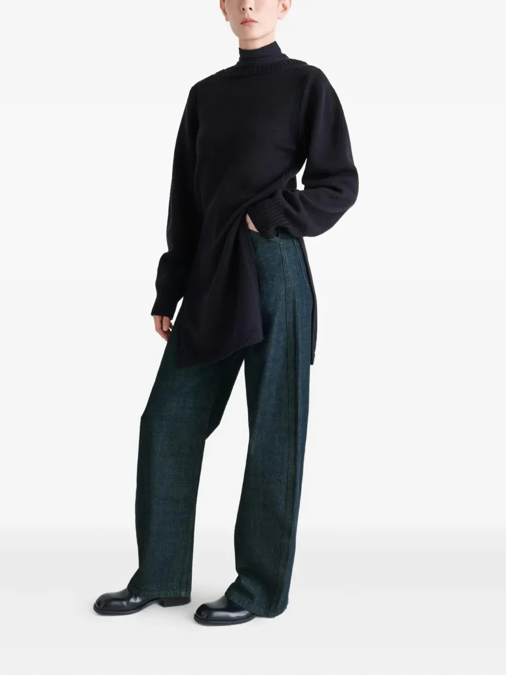 LEMAIRE - Women High Waisted Curved Pants - Image 4