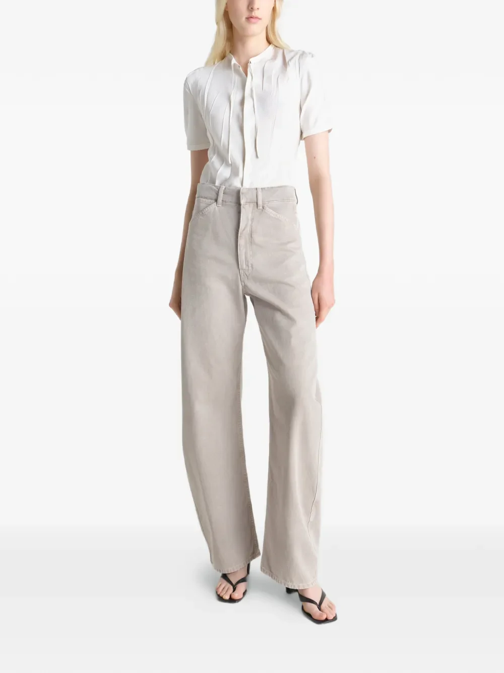 LEMAIRE - Women High Waisted Curved Pants - Image 4