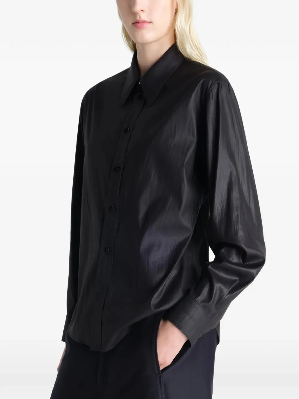 LEMAIRE - Women Pointed Collar Surrealist Shirt - Image 2