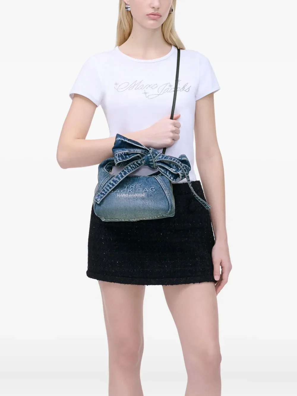 MARC JACOBS - Women Bow Denim Mini Sack Bag - Image 2