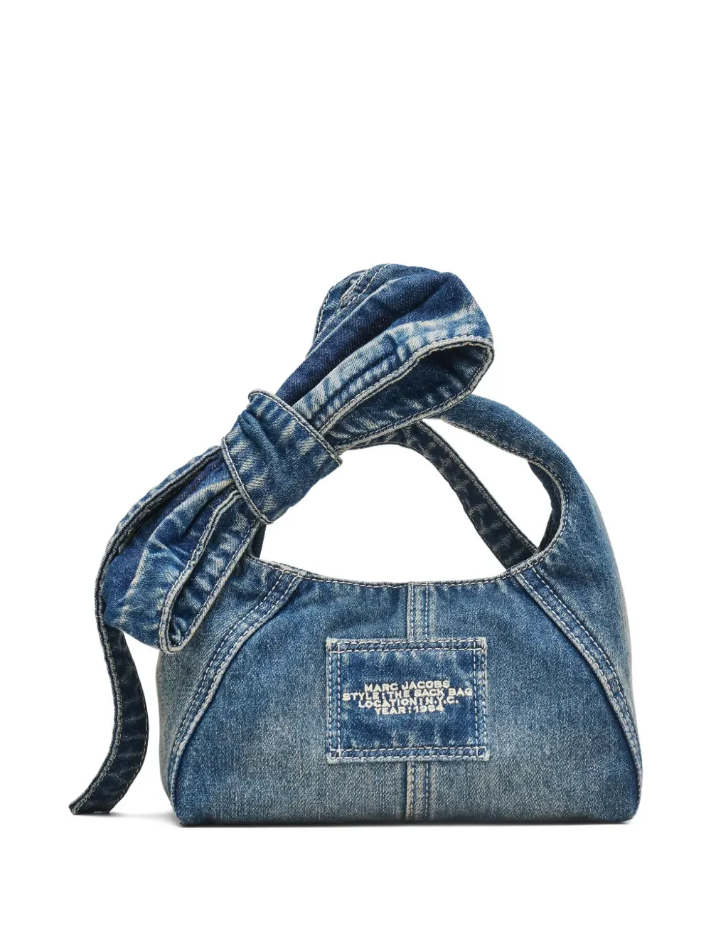 MARC JACOBS - Women Bow Denim Mini Sack Bag - Image 4