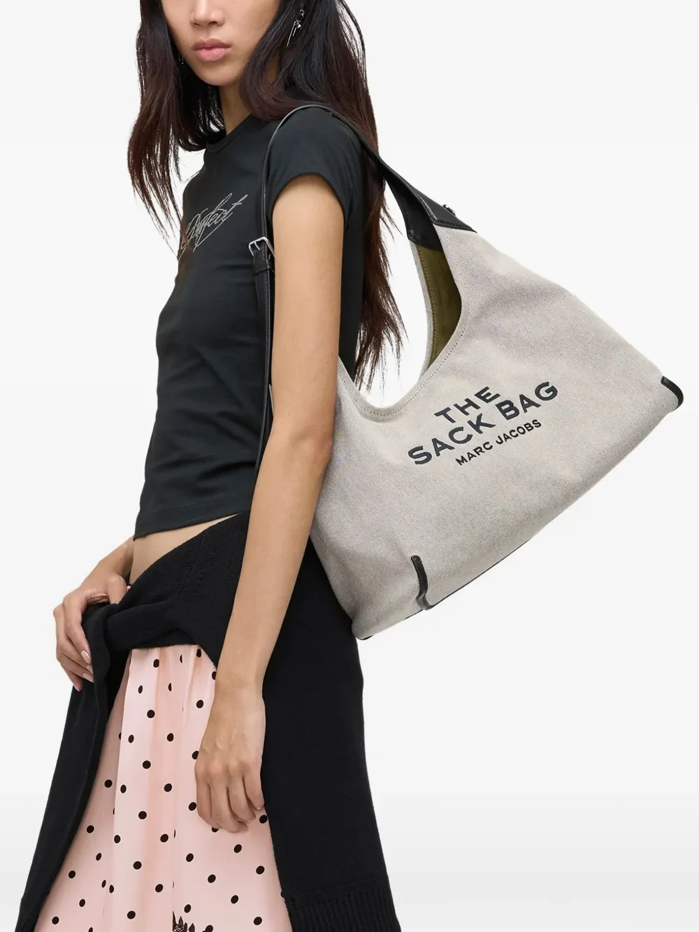 MARC JACOBS - Women Canvas Leather Belted Sack Bag - Image 2