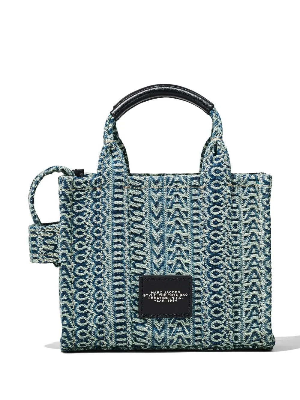 MARC JACOBS - Women Monogram Sun Faded Denim Crossbody Tote Bag - Image 5
