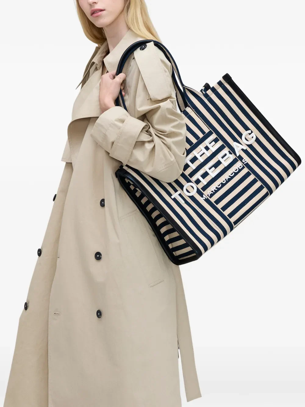 MARC JACOBS - Women Stripe Canvas Large Tote Bag - Image 2