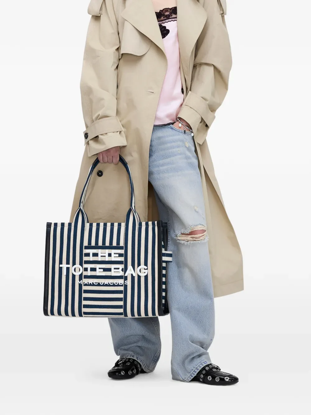 MARC JACOBS - Women Stripe Canvas Large Tote Bag - Image 3