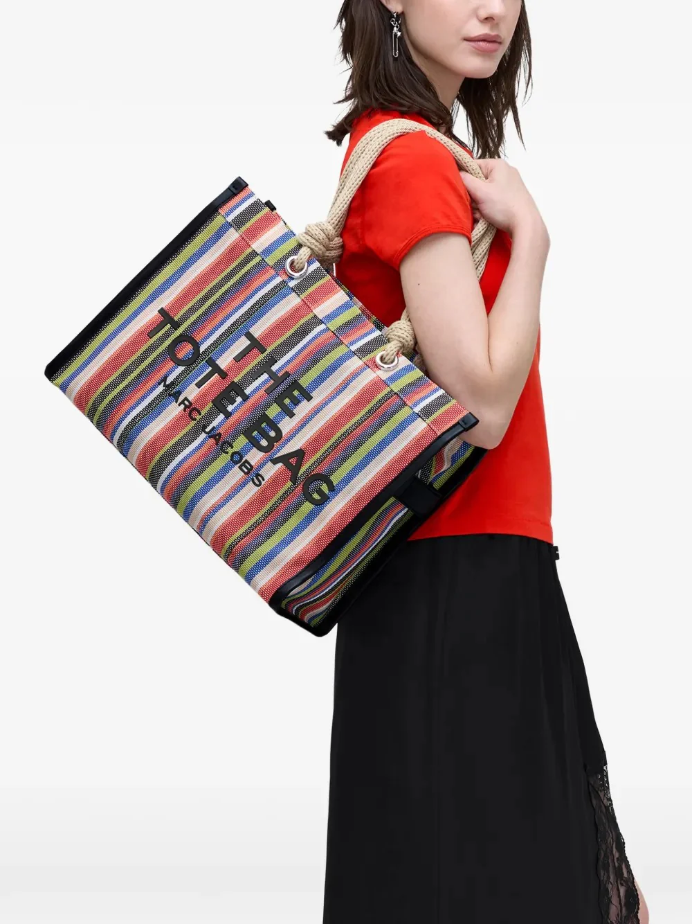 MARC JACOBS - Women Stripe Mesh Rope Large Tote Bag - Image 2