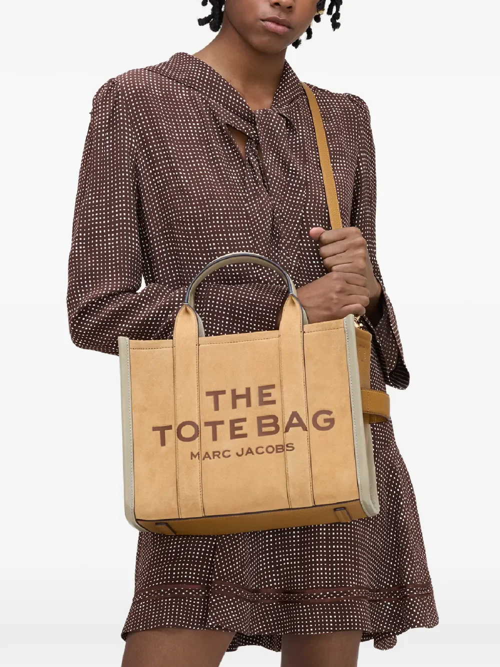 MARC JACOBS - Women Suede Leather Blocked Medium Tote Bag - Image 2