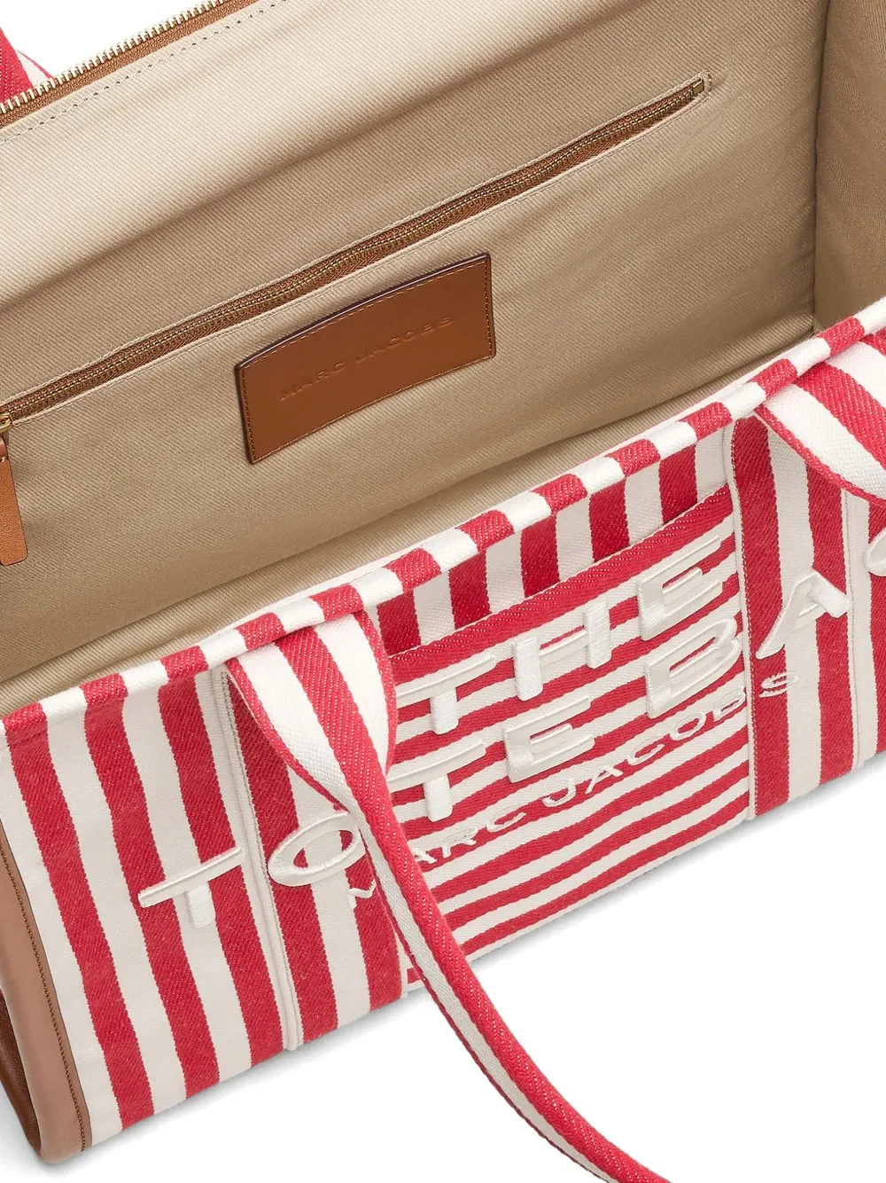 MARC JACOBS - Women The Large Tote Stripe Canvas Tote Bag - Image 4