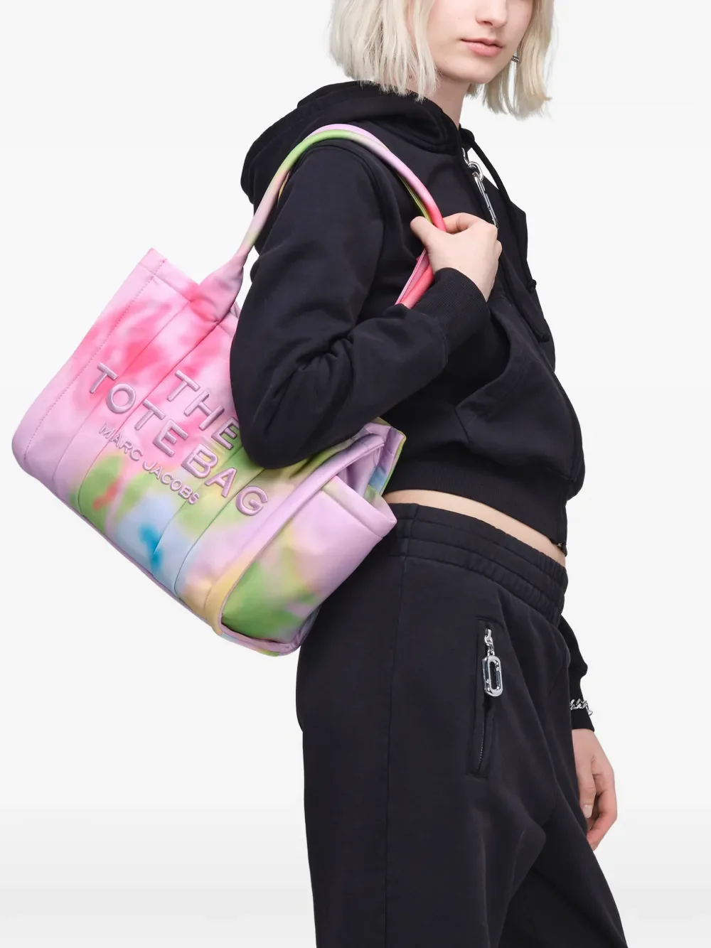 MARC JACOBS - Women The Medium  Blurred Floral Puffy Nylon Tote Bag - Image 2