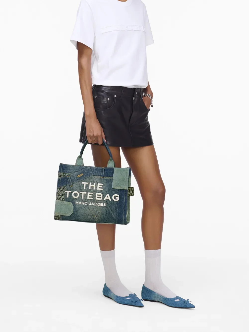 MARC JACOBS - Women The Medium Deconstructed Denim Tote Bag - Image 2