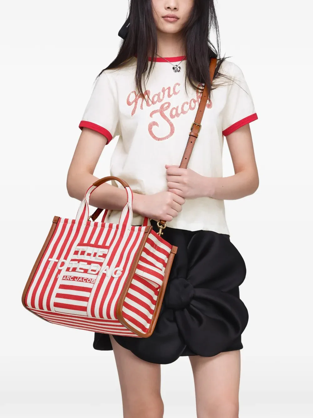 MARC JACOBS - Women The Medium Tote Stripe Canvas Tote Bag - Image 2