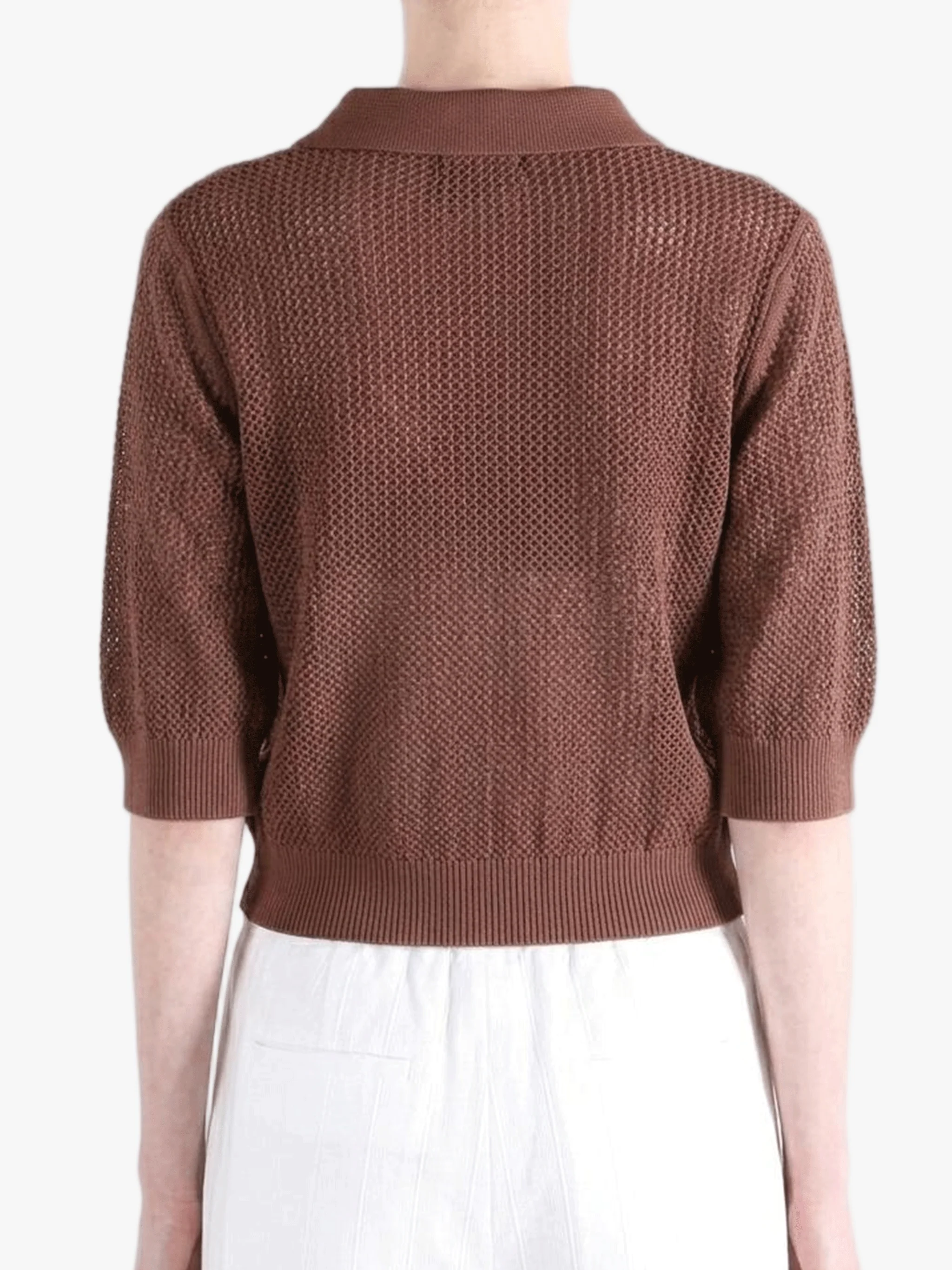 MARGARET HOWELL - Women Pointelle Polo Shirt - Image 3