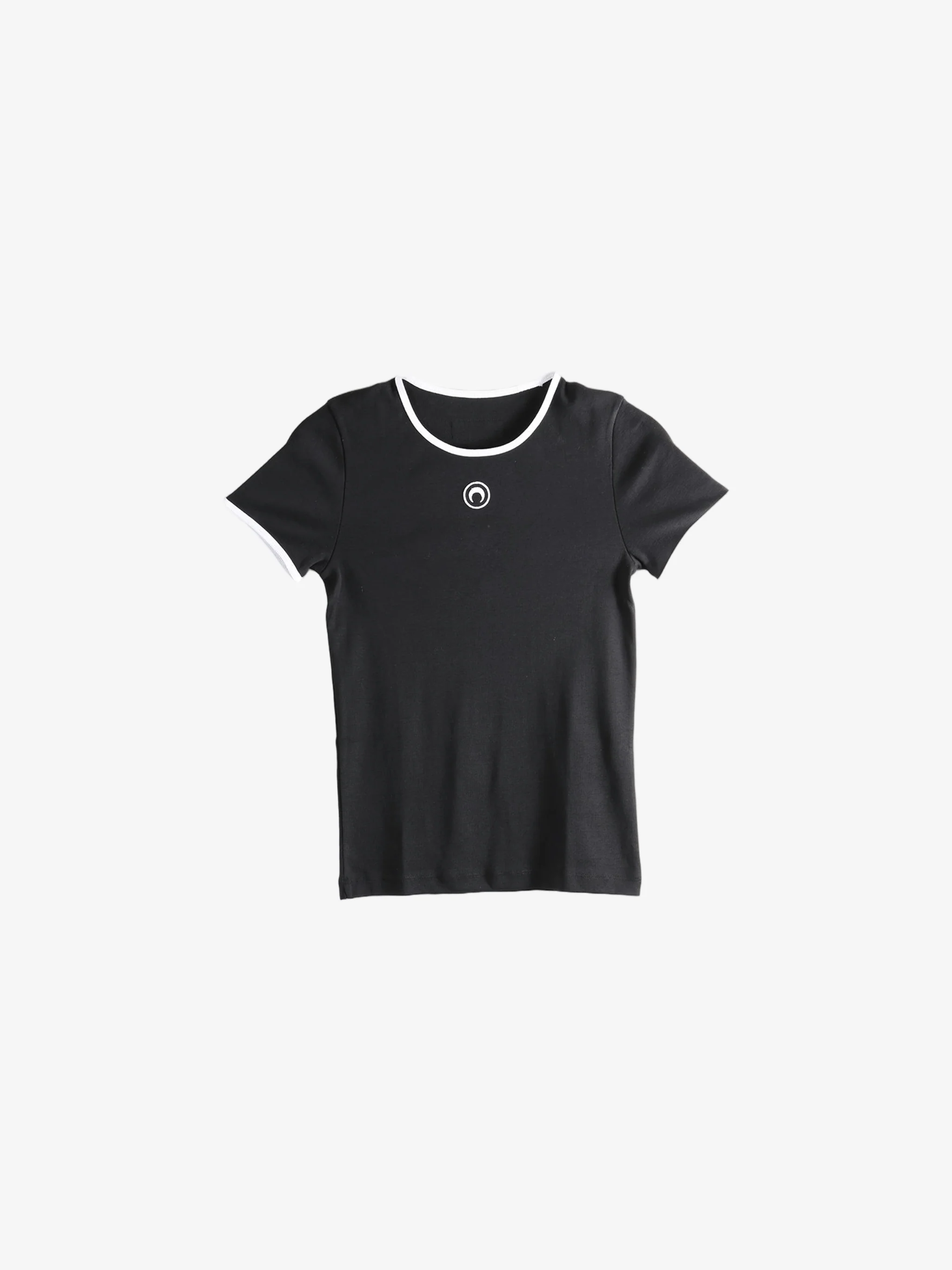MARINE SERRE - Women Moon Logo Bicolor Jersey SS T-Shirt - Image 4