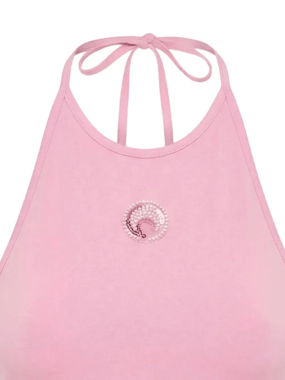 MARINE SERRE - Women Pearl Logo Sl Top - Image 2