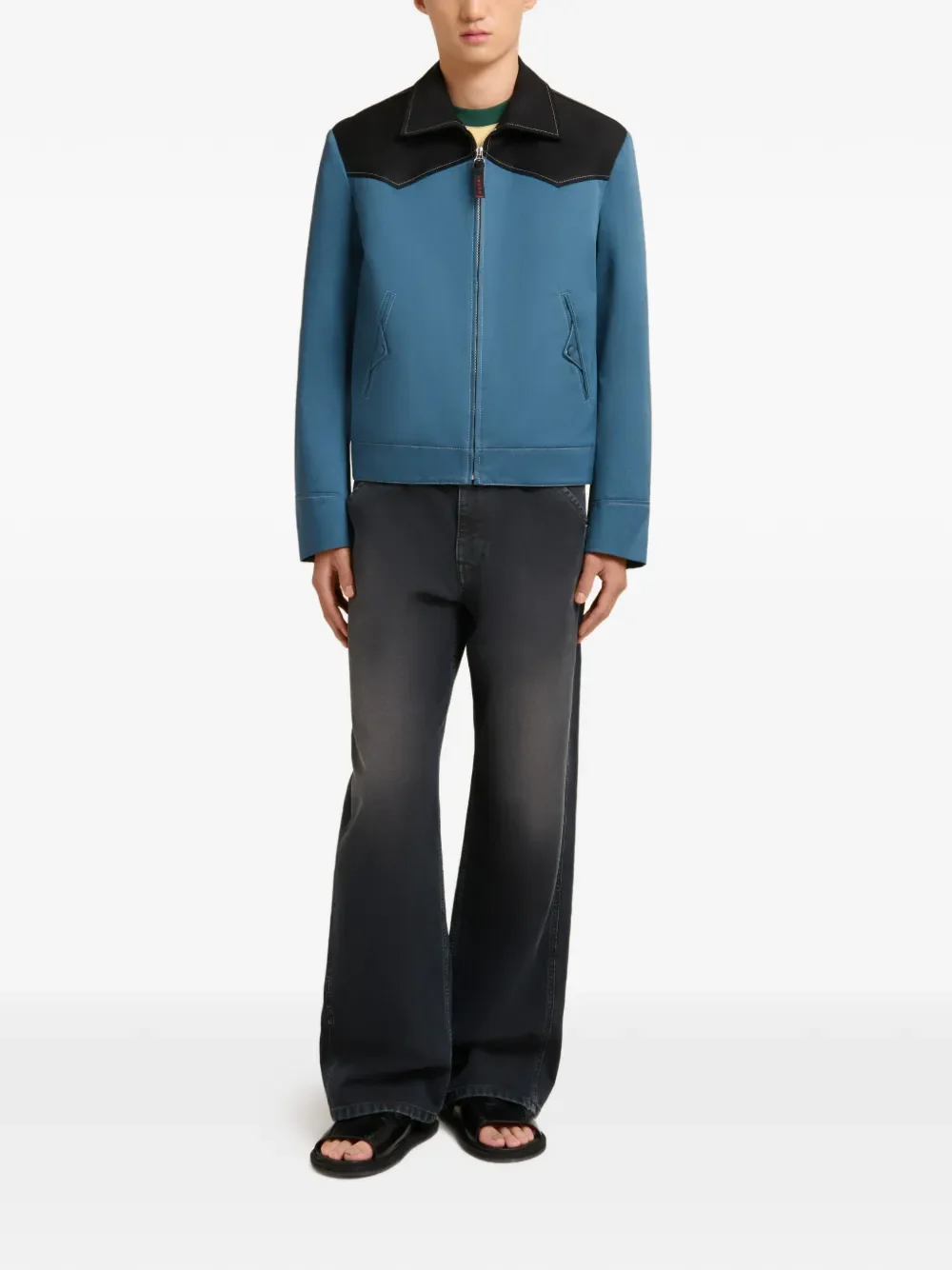 MARNI - Men Contrast Yokes Gabardine Jacket