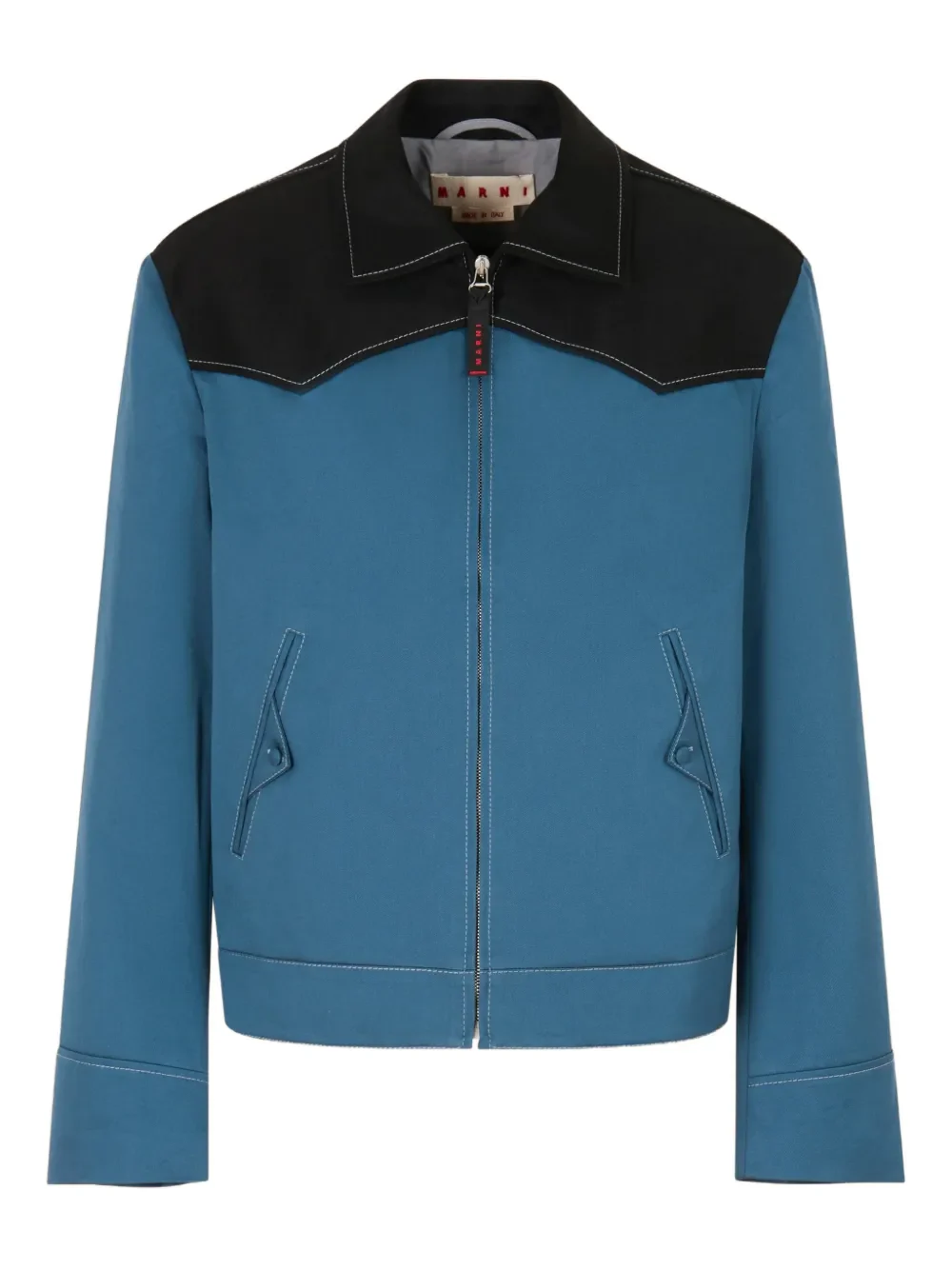 MARNI - Men Contrast Yokes Gabardine Jacket - Image 5