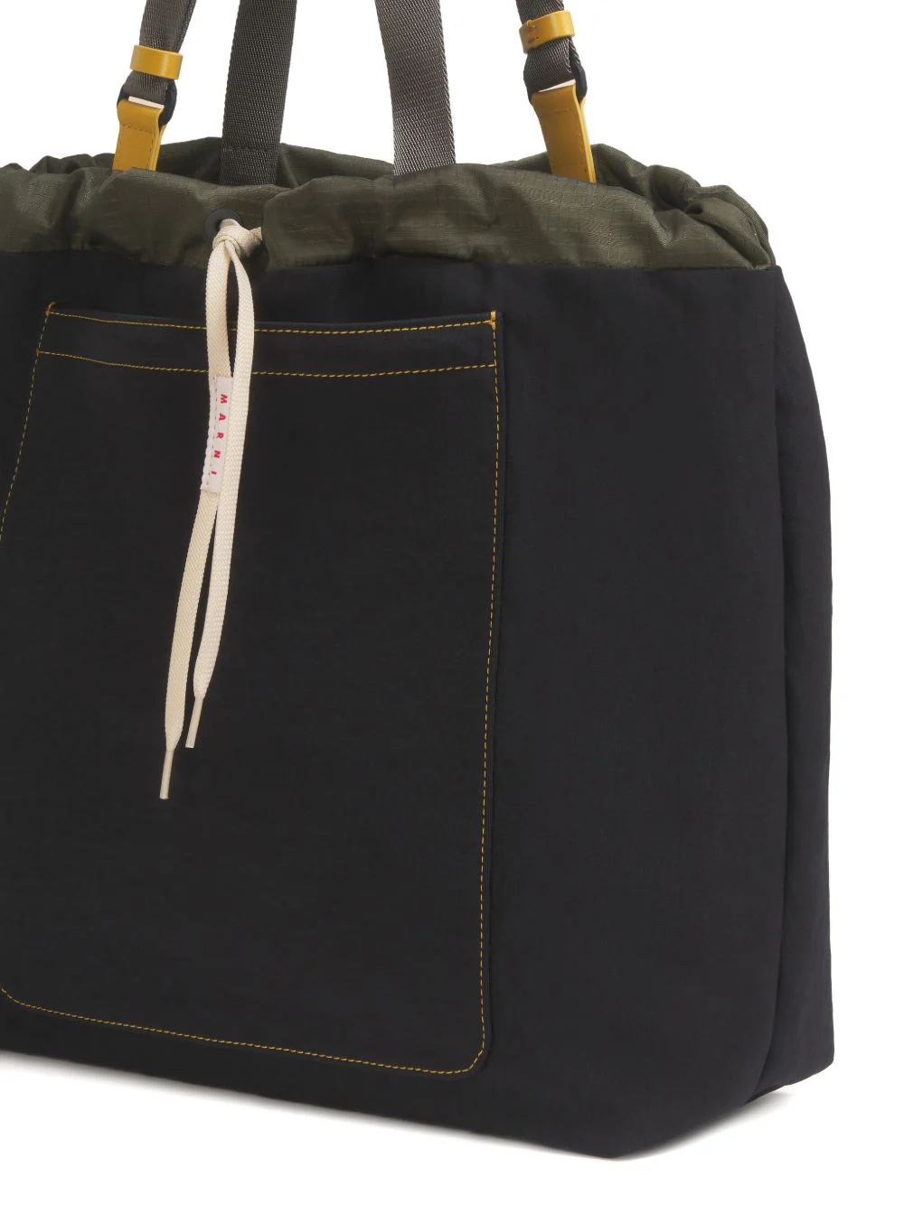 MARNI - Men Black Technical Fabric Tote Bag - Image 4