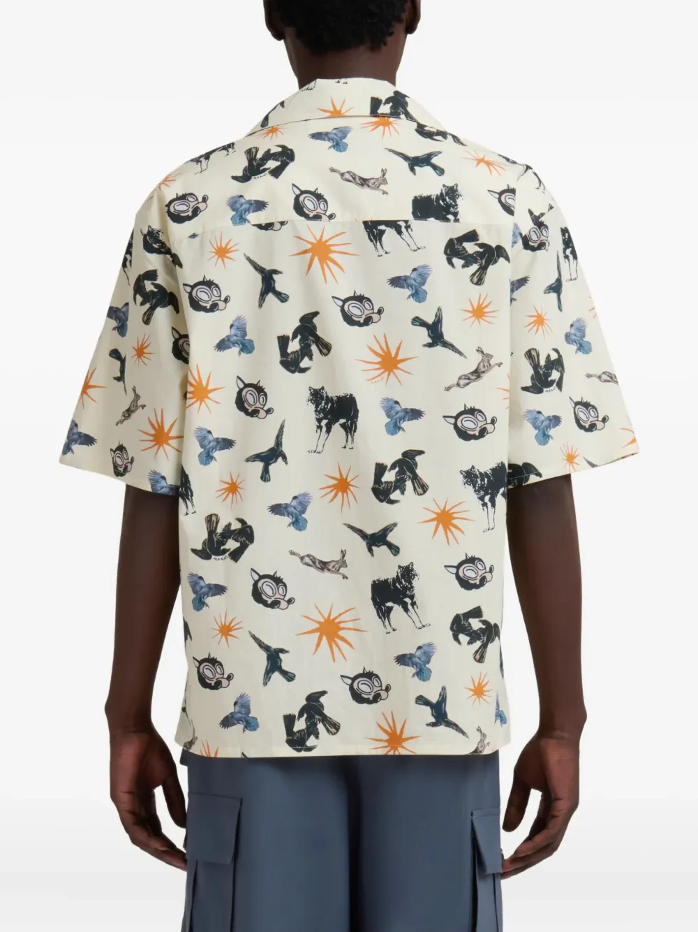 MARNI - Men Print Poplin Bowling Shirt - Image 3