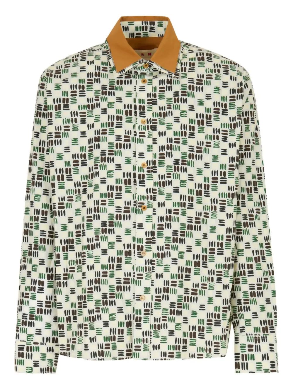 MARNI - Men Rhythms Print Poplin Shirt - Image 4