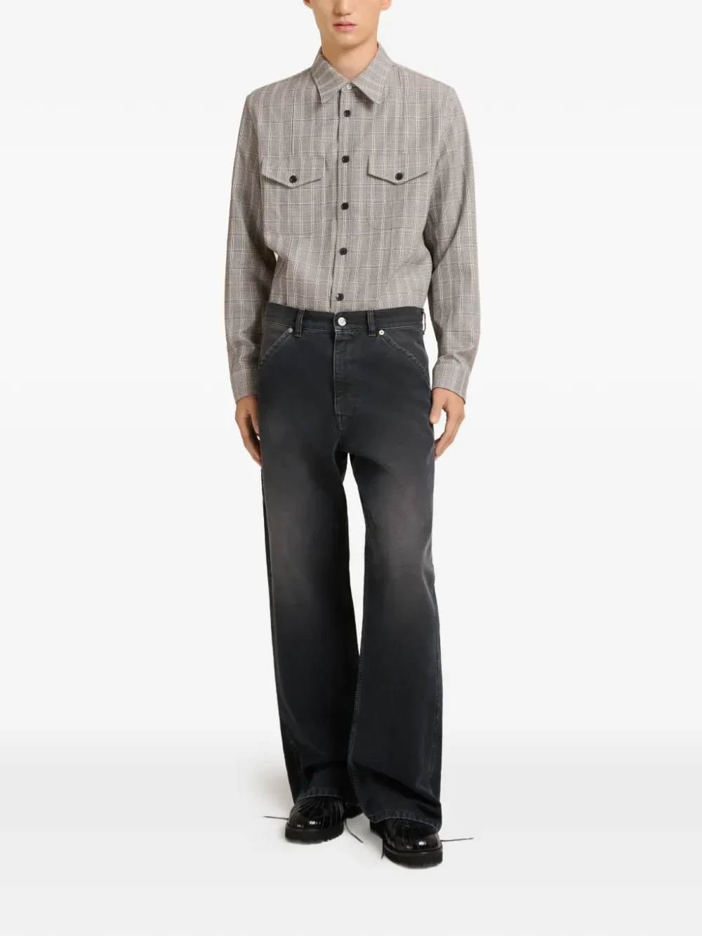 MARNI - Men Washed Distressed Trousers